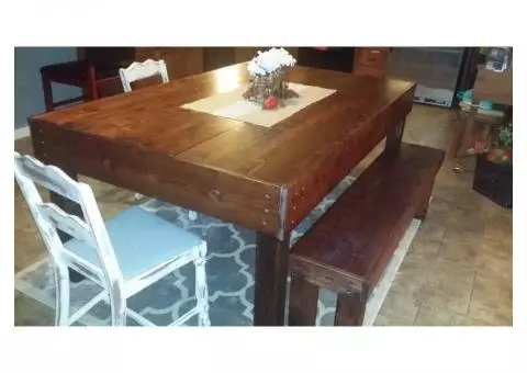 Farmhouse Style Table & Bench